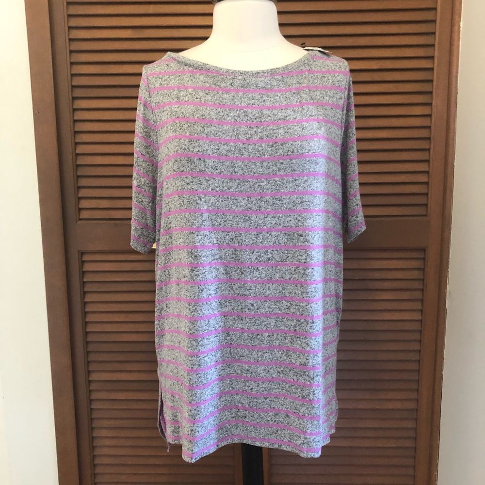 Lane Bryant gray purple striped sweater 18/20 NWT plus size
